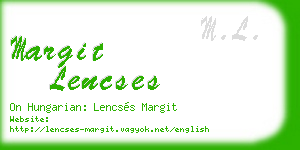margit lencses business card